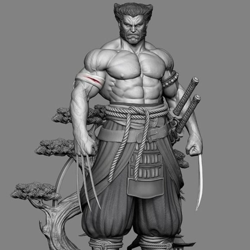 Wolverine Samuri Figure resin print primed